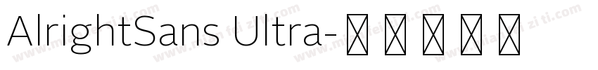 AlrightSans Ultra字体转换